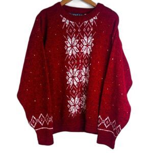 Loafers by‎ Reed St James Vintage Red Christmas Knit Crewneck Sweater Size Large